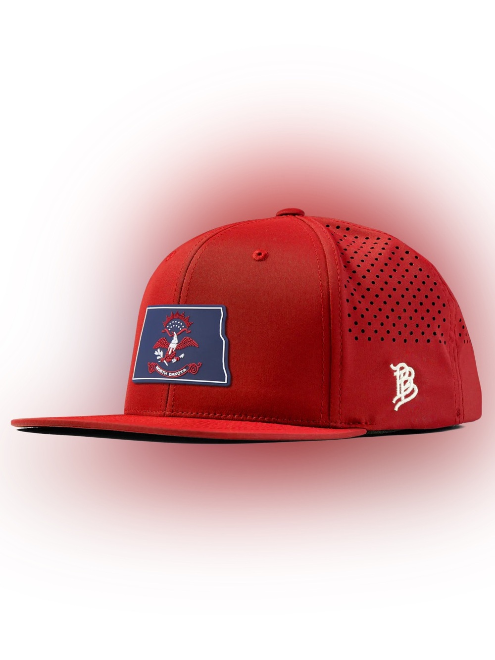 Branded Bills North Dakota Patriot Series Red Snapback Flat Performance Hat OSFM